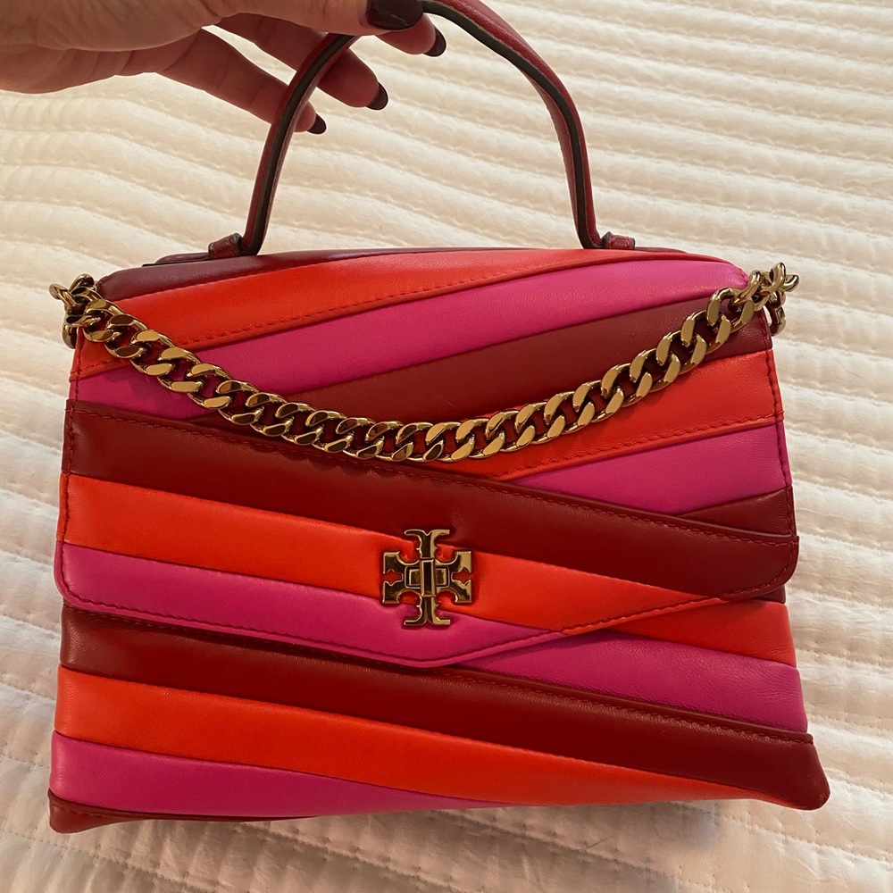 Tory Burch pink/ red Kira Chevron Crossbody Bag
